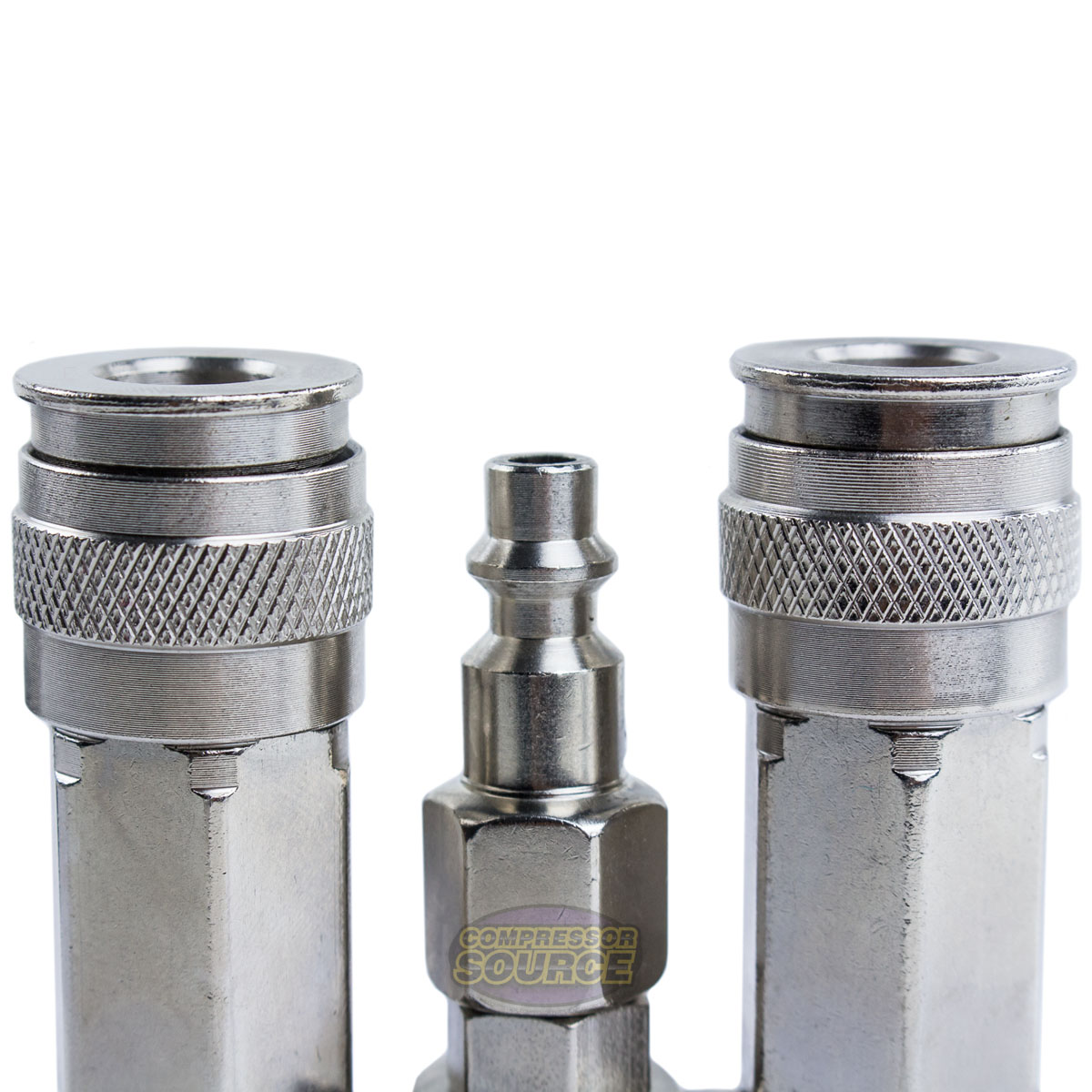 Two Way Air Hose Compressor Swivel Splitter 1/4" NPT 360 Degrees